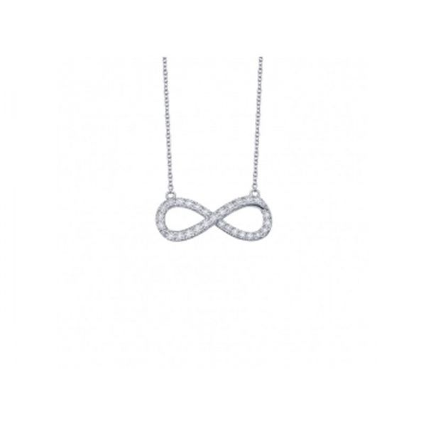 Sterling Silver Simulated Diamond Infinity Necklace Don's Jewelry & Design Washington, IA