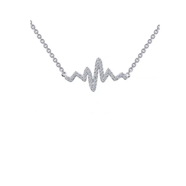 Sterling Silver Simulated Heartbeat Necklace Don's Jewelry & Design Washington, IA