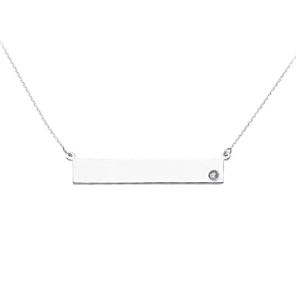 Sterling Silver Bar Necklace with CZ Don's Jewelry & Design Washington, IA