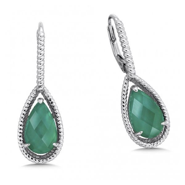 Quartz and Green Agate Earrings Don's Jewelry & Design Washington, IA