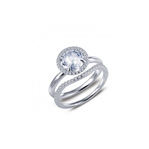 Sterling Silver Simulated Rose Cut Diamond Wedding Set Don's Jewelry & Design Washington, IA