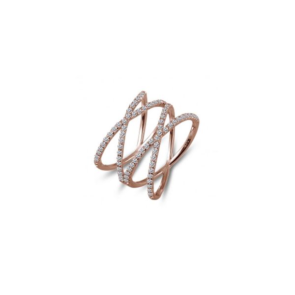Rose Gold Plated Sterling Silver Double Criss Cross Ring Don's Jewelry & Design Washington, IA