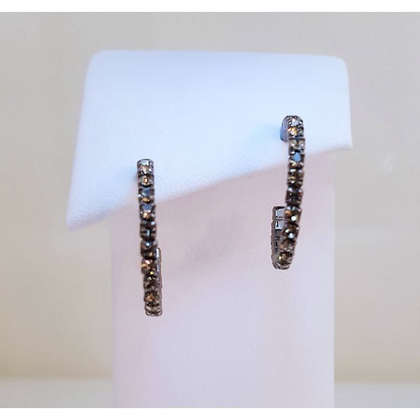 Black Crystal Hoop Earrings Don's Jewelry & Design Washington, IA