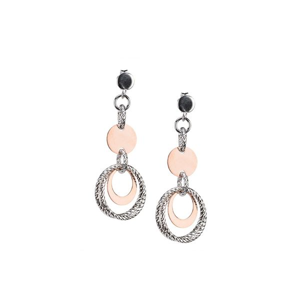 Sterling Silver & Rose Gold Plate Earrings Don's Jewelry & Design Washington, IA