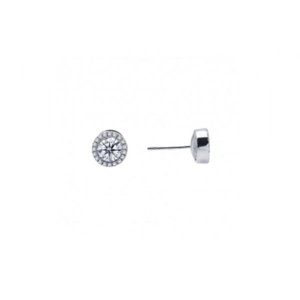 Sterling Silver Simulated Diamond Stud Earrings Don's Jewelry & Design Washington, IA