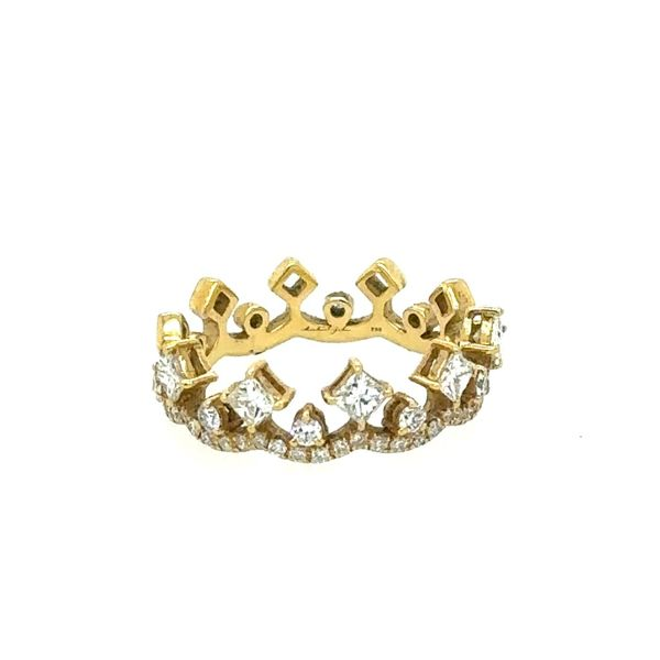18K Yellow Gold Diamond Crown Ring Double Diamond Jewelry Olympic Valley, CA