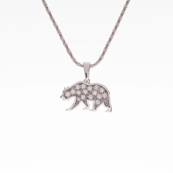 Lake Tahoe Bear Diamond Pendant Double Diamond Jewelry Olympic Valley, CA