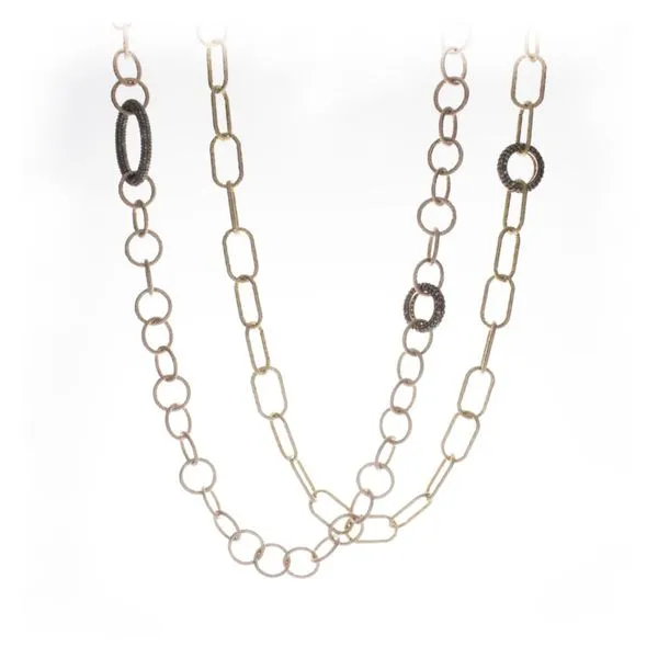 Sterling Silver with Rose Gold Vermeil and Diamond Chain Link Necklace Double Diamond Jewelry Olympic Valley, CA
