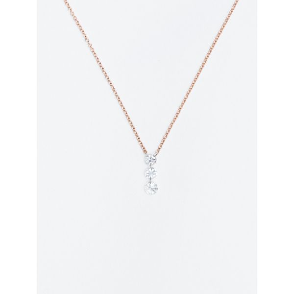 14 Karat Rose Gold Adjustable Diamond Icicle Necklace Double Diamond Jewelry Olympic Valley, CA