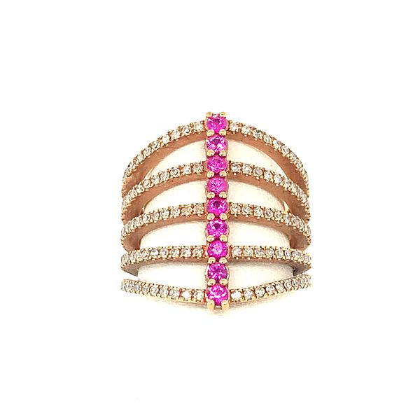 14 Karat Rose Gold Ruby And Diamond Ring Double Diamond Jewelry Olympic Valley, CA