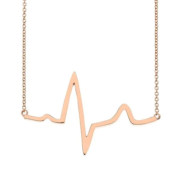 14 Karat Rose Gold Standard EKG Necklace Double Diamond Jewelry Olympic Valley, CA