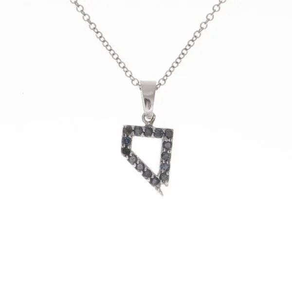 14 Karat White Gold And Tahoe Blue Diamond Nevada Pendant Double Diamond Jewelry Olympic Valley, CA