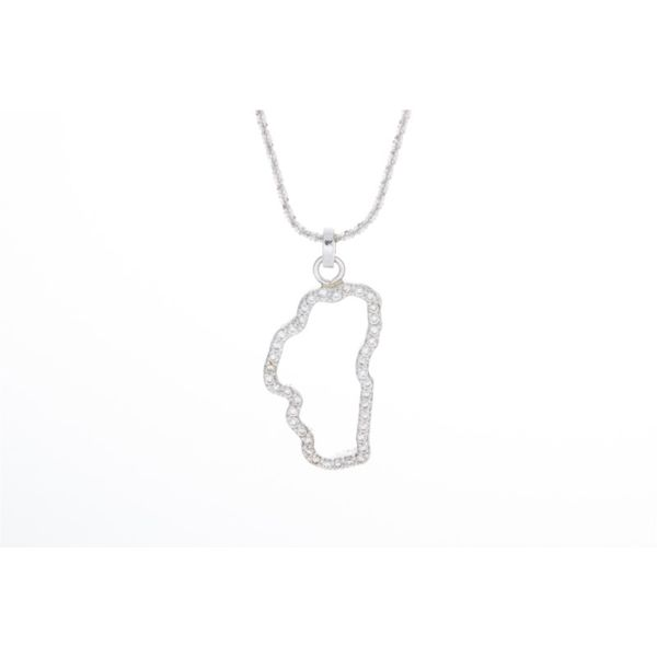 14 Karat White Gold And Diamond Lake Tahoe Pendant Double Diamond Jewelry Olympic Valley, CA