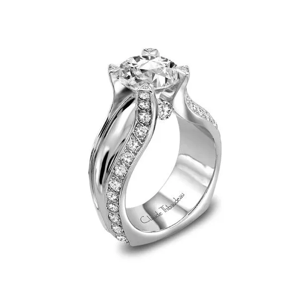 CLAUDE THIBAUDEAU La Royale White Gold 18 Karat Contemporary Ring Enhancery Jewelers San Diego, CA