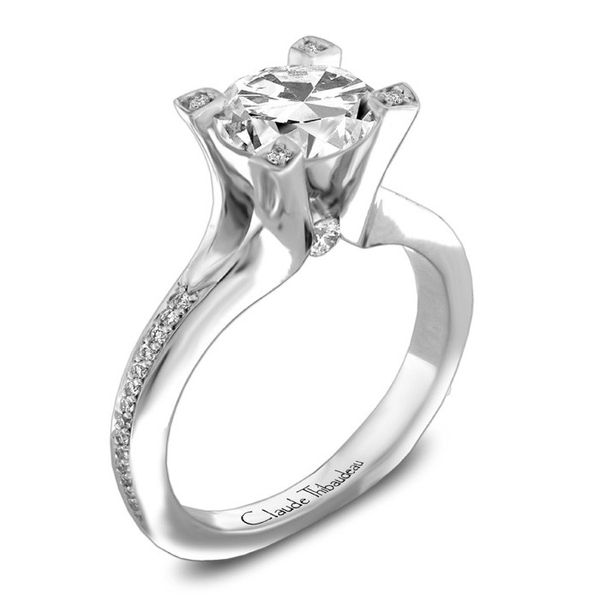 CLAUDE THIBAUDEAU White 18 Karat Tiffany Ring Enhancery Jewelers San Diego, CA