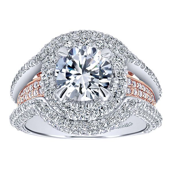 Gabriel ER11995 14K White/Rose Diamond Engagement Ring Enhancery Jewelers San Diego, CA