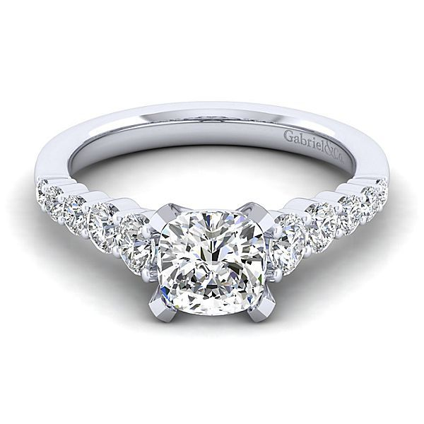 Reed - 14K White Gold Round Diamond Engagement Ring Mounting Enhancery Jewelers San Diego, CA