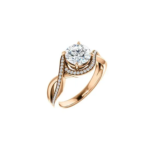 Rose 14 Karat Bypass Halo Ring Mounting Enhancery Jewelers San Diego, CA