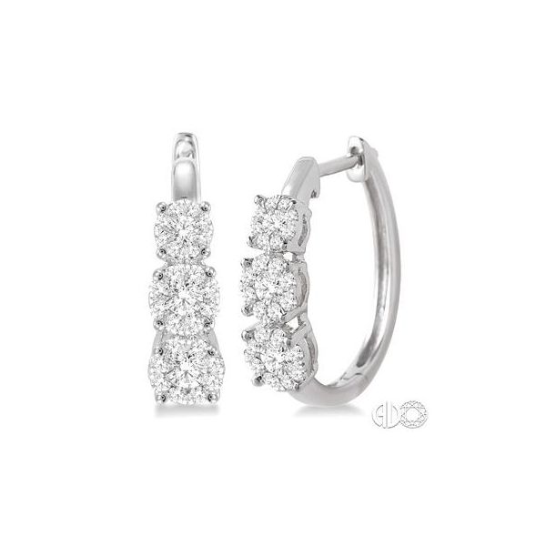 Lovebright Diamond Cluster Huggie Earrings Enhancery Jewelers San Diego, CA