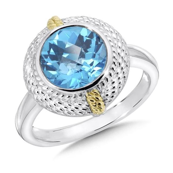 Two Tone Blue Topaz Ring Enhancery Jewelers San Diego, CA