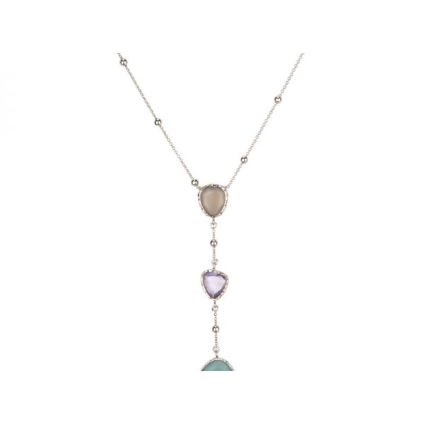 Silver necklace w/stones Enhancery Jewelers San Diego, CA