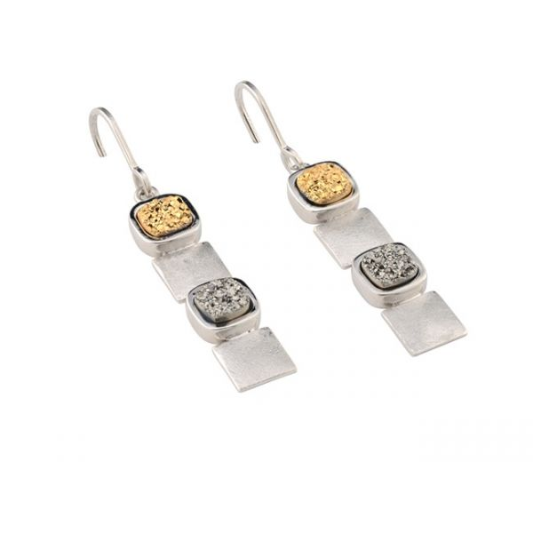 Silver Earrings with Stones Enhancery Jewelers San Diego, CA
