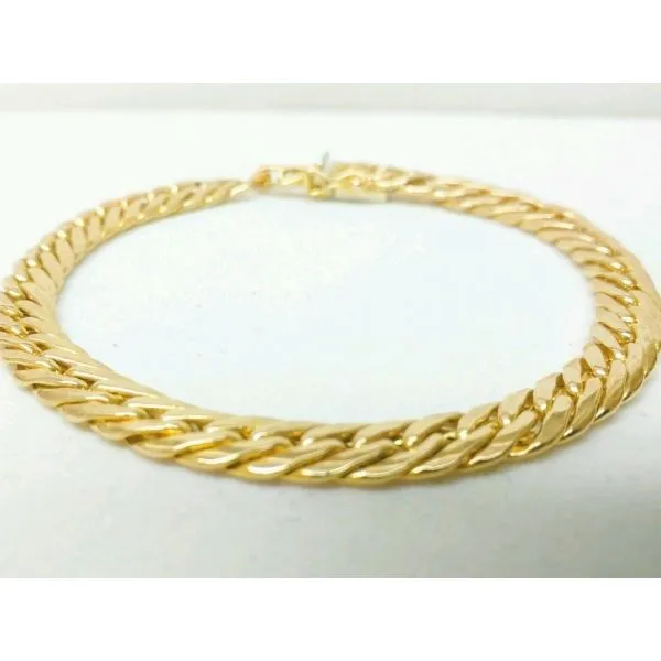 ESTATE 14k YELLOW GOLD ESTATE ITALIAN CURB BRAIDED WOVEN LINK BRACELET 8.25 inches Enhancery Jewelers San Diego, CA