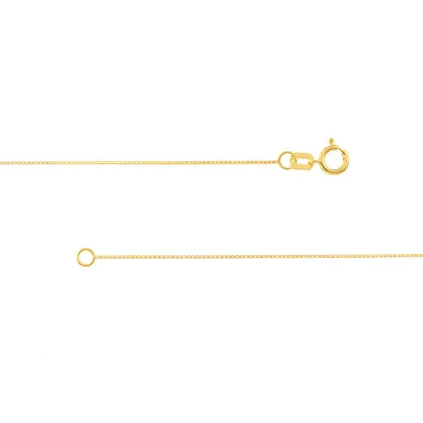 14K Yellow Gold 0.55mm Box Chain with Spring Ring Clasp 18