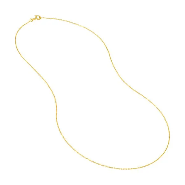 14K Yellow Gold 1.05mm Open Cable Chain with Spring Ring Clasp 18