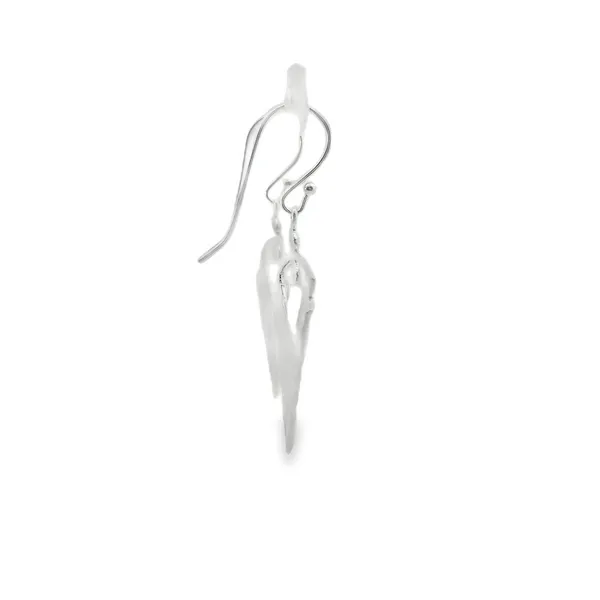 Sterling Silver Hammered Triangle Dangling Earrings Image 2 Erica DelGardo Jewelry Designs Houston, TX