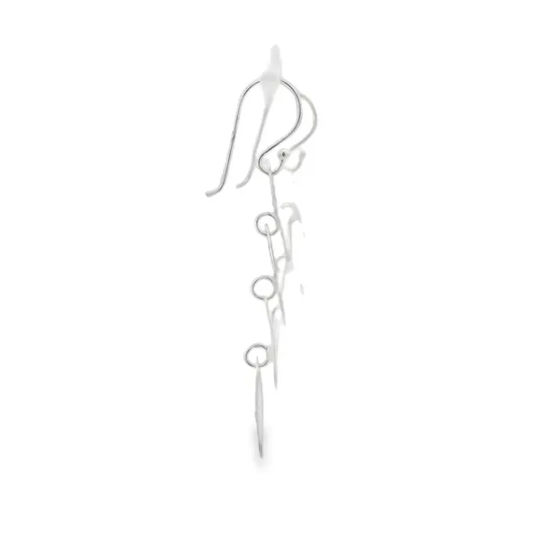 Sterling Silver Stacked Diamonds Dangling Earrings Image 2 Erica DelGardo Jewelry Designs Houston, TX