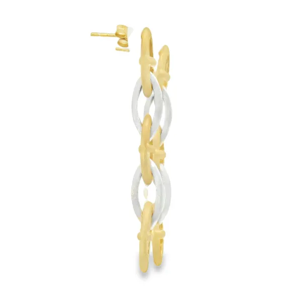 Gold Plated Sterling Silver Thick Link Earrings Image 2 Erica DelGardo Jewelry Designs Houston, TX