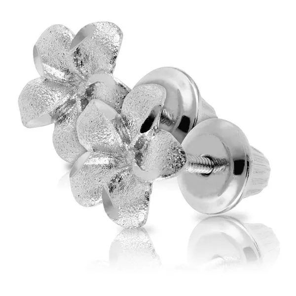 Sterling Silver Flower Children's Earrings Image 3 Erica DelGardo Jewelry Designs Houston, TX