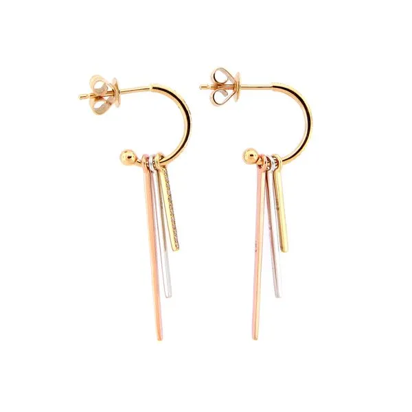 14Kt Tri Tone Diamond Earrings Image 2 Erickson Jewelers Iron Mountain, MI
