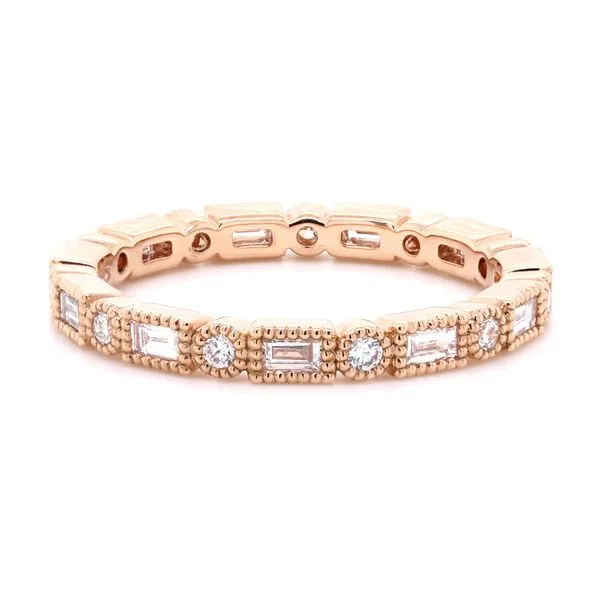 Baguette and Round Brilliant Bezel Diamond Ring Joe Escobar Diamonds Campbell, CA