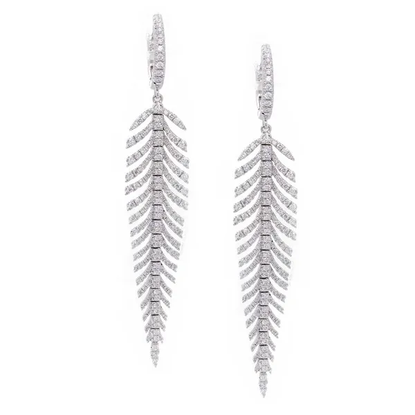 Diamond Feather Earrings Joe Escobar Diamonds Campbell, CA