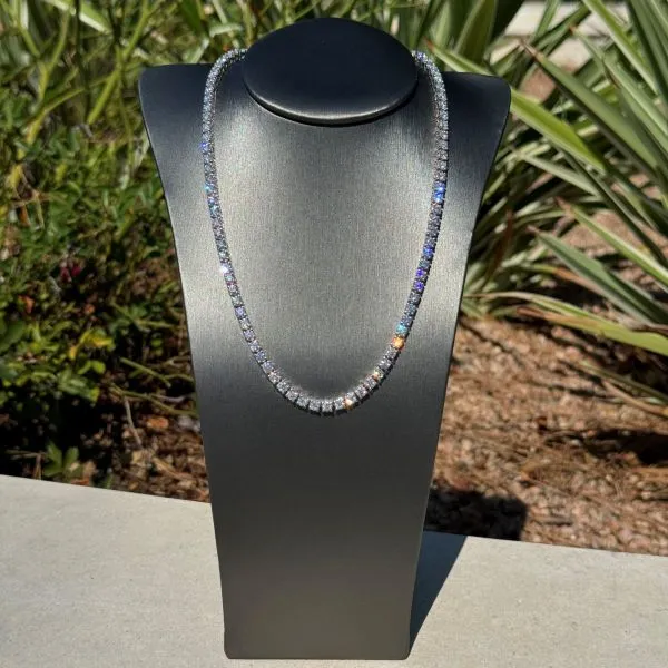 14KW Gold Natural Diamond Tennis Necklace 13.8 CTW - 16