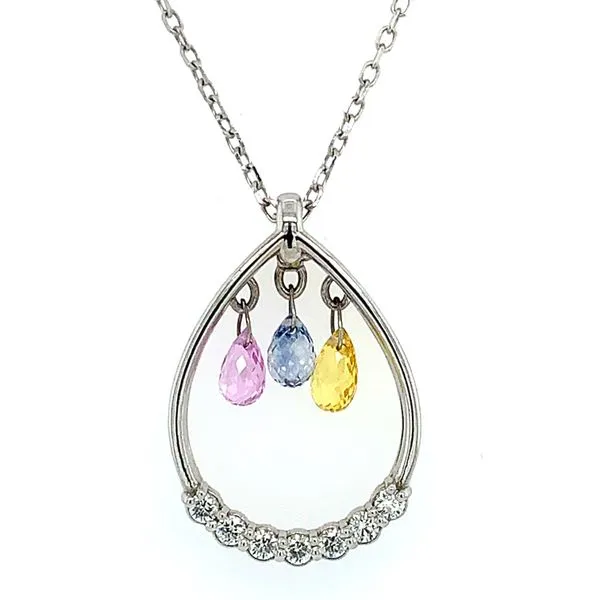 14KW Gold Briolette Sapphire Pendant Image 2 Franzetti Jewelers Austin, TX
