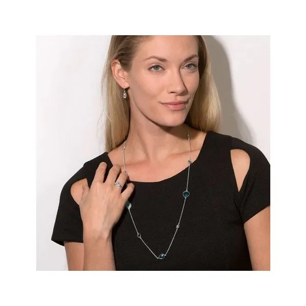 SS Moonstone, Blue Topaz, Larimar & Aventurine Necklace 29