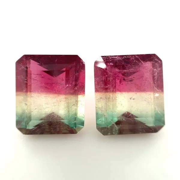 Matched Pair of Watermelon Tourmalines 2=6.90 CTW Franzetti Jewelers Austin, TX