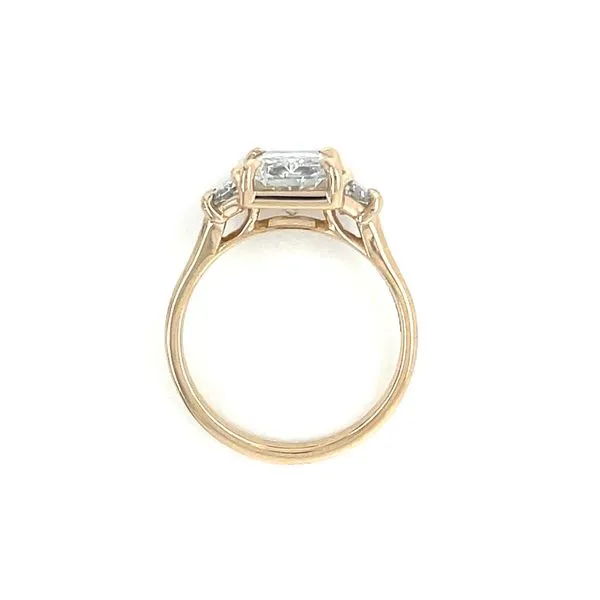 14KY Gold 3 Diamond Engagement Ring with 3.08 Ct Radiant Lab Diamond & Trapezoids Image 5 Franzetti Jewelers Austin, TX