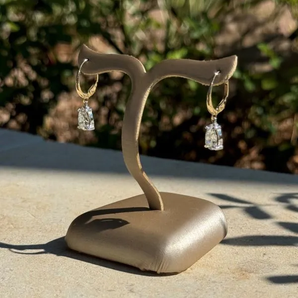 14K Yellow & White Gold Dangle Earrings with Pear Lab Diamonds 2.07 CTW Image 2 Franzetti Jewelers Austin, TX