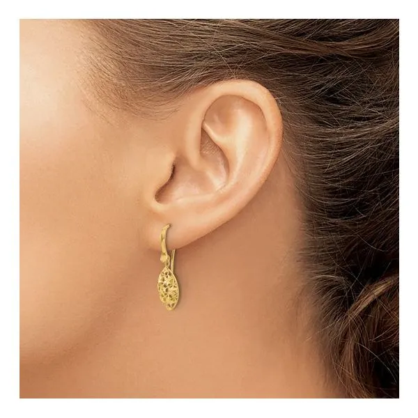 14KY Gold Polished D/C Shepherd Hook Dangle Earrings Image 4 Franzetti Jewelers Austin, TX