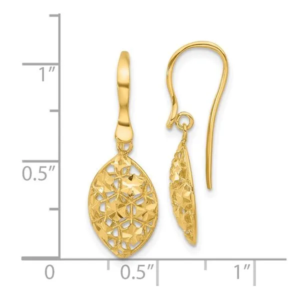 14KY Gold Polished D/C Shepherd Hook Dangle Earrings Image 5 Franzetti Jewelers Austin, TX
