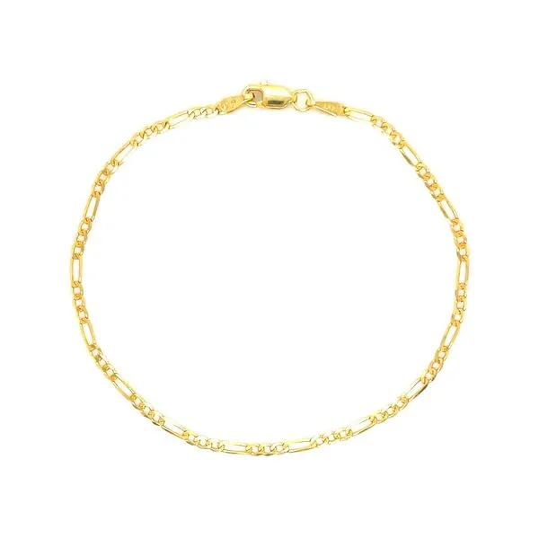 14KY Gold 1.8 mm Flat Figaro Bracelet - 7