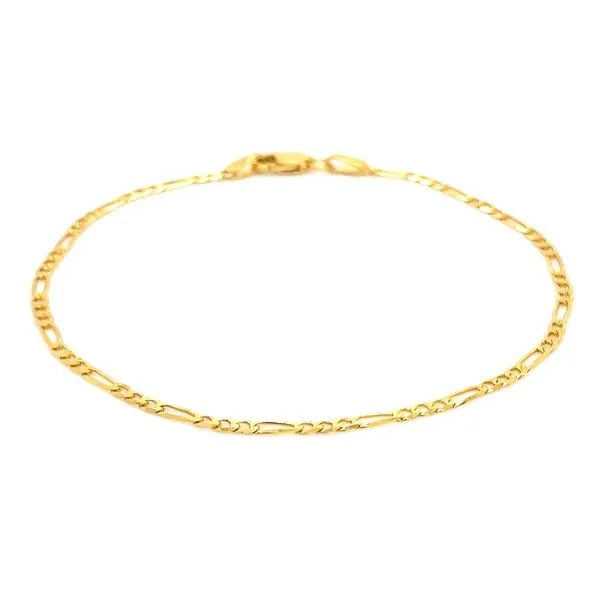 14KY Gold 1.8 mm Flat Figaro Bracelet - 7