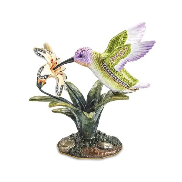 Bejeweled VIOLA Hummingbird and Daylily Gift Box Franzetti Jewelers Austin, TX