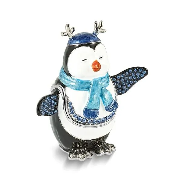 Bejeweled PERCY Penguin with Scarf Gift Box Franzetti Jewelers Austin, TX