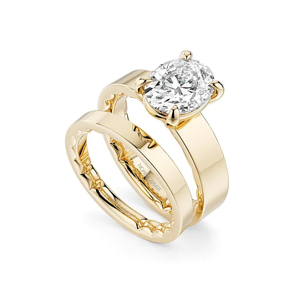 Yellow Gold Oval Solitaire Diamond Engagement Ring Image 4 Frontenac Jewellers Kingston, ON