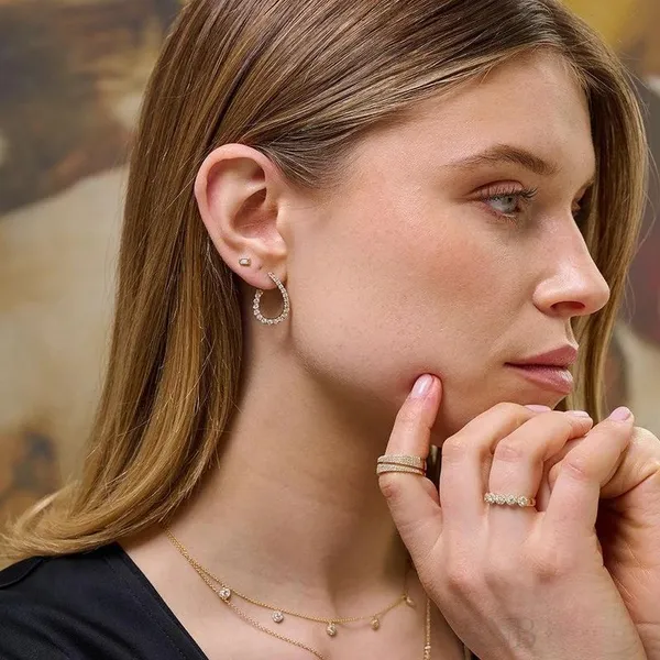 Twirl Diamond Loop Earrings Image 2 Frontenac Jewellers Kingston, ON